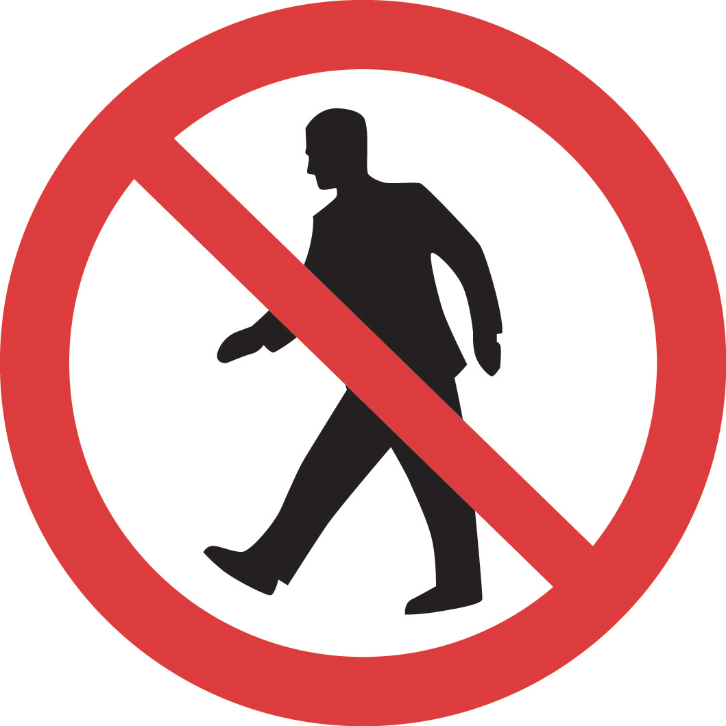 F08, Tilltr. förbj. för gående