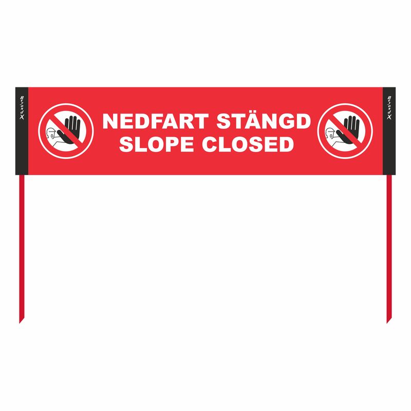 Nedfart Stängd nätbanderoll 0,6x2,5m, ink röd käpp