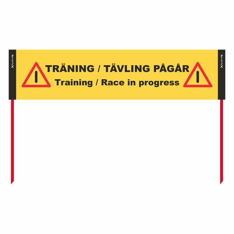 Träning / Tävling nätbanderoll 0,6x2,5m, ink röd käpp