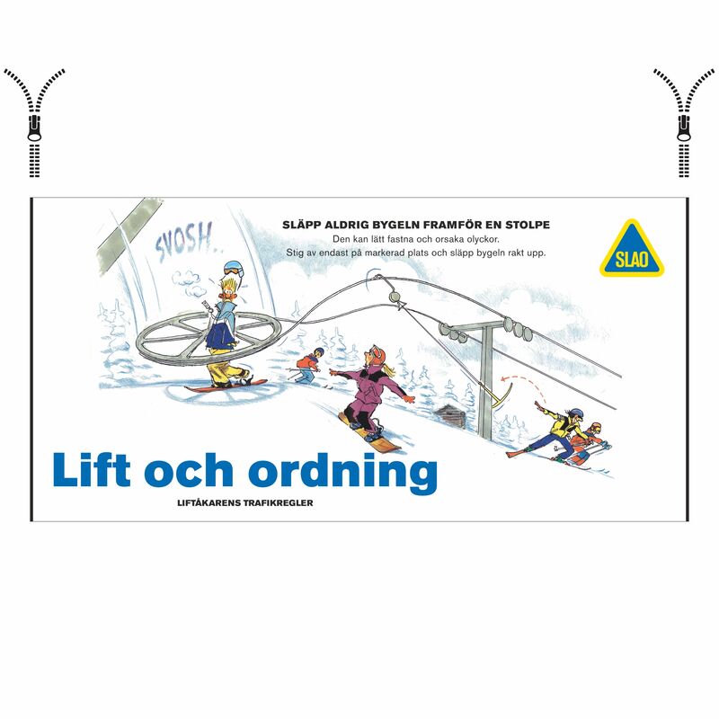 SLAO Lift & Ordning banderoll m. blixlås