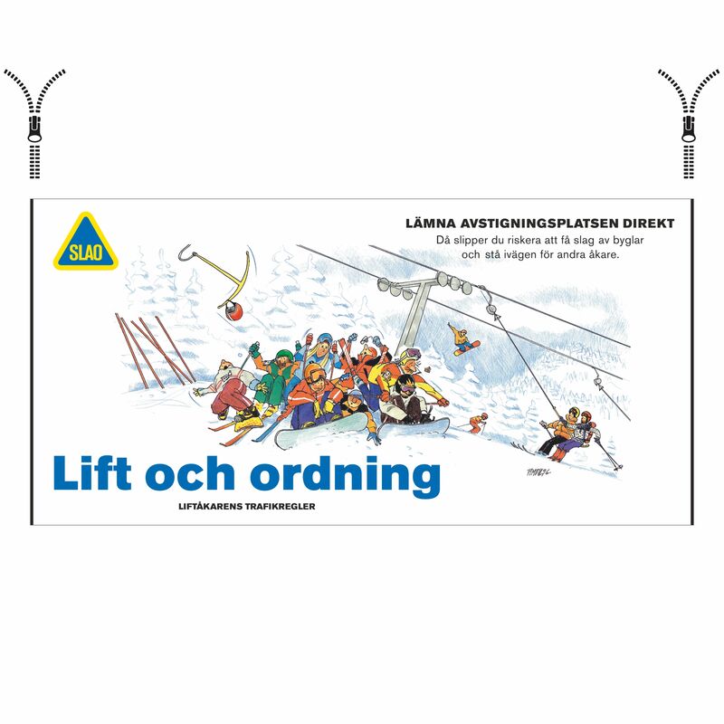 SLAO Lift & Ordning banderoll m. blixlås