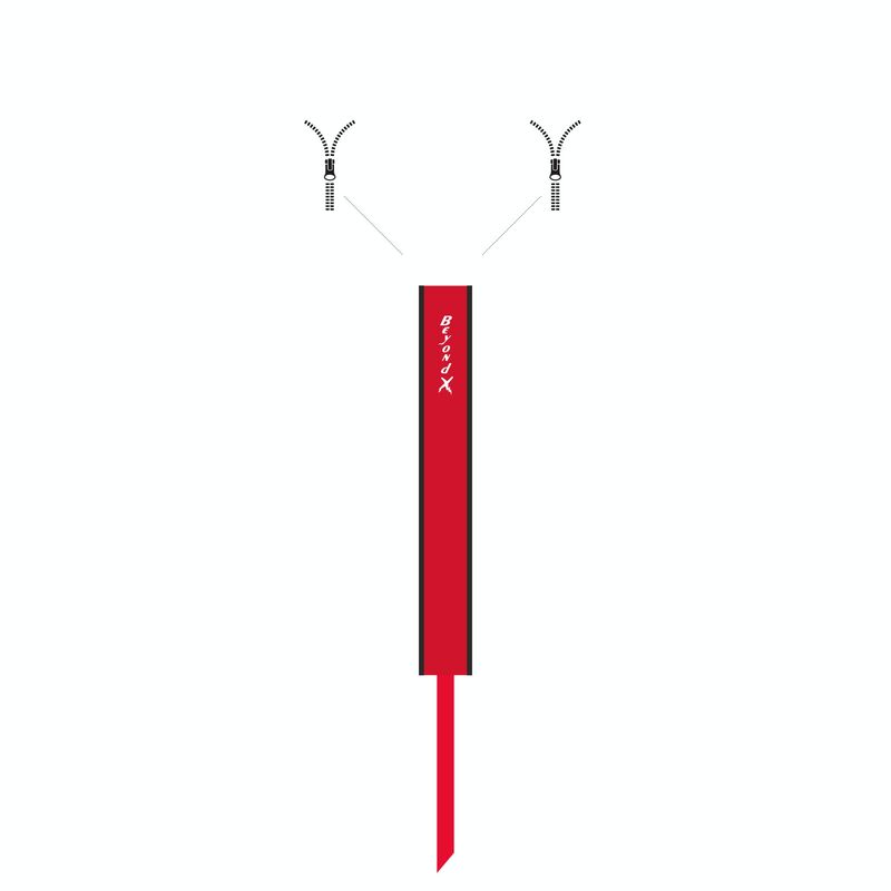 Red Zip-on pole tunnel. 0.8m w. 1.2m pole