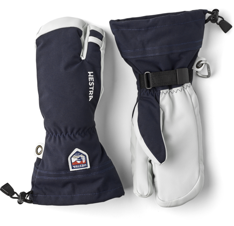 HESTRA Army Leather Heli Ski 3-finger Marine