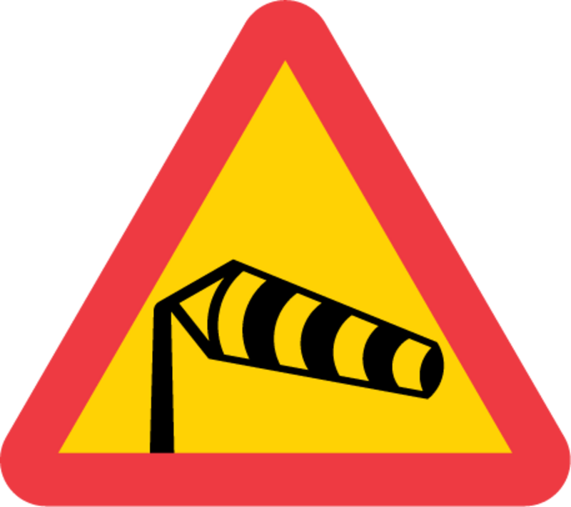 A24 Varning för sidvind, vä