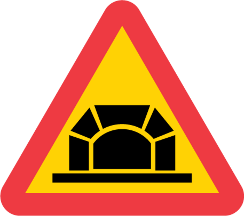 A26 Varning för tunnel