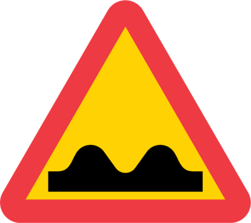 A8 Varning för ojämn väg