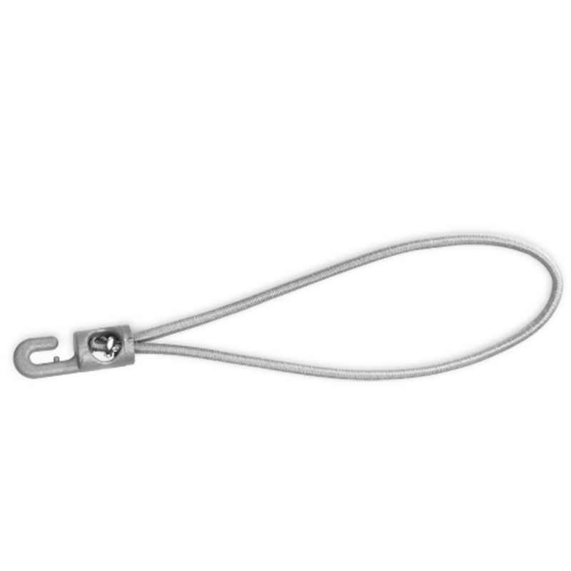 Banner mounting elastic Ø4mm strap with plastic hook, 13cm
