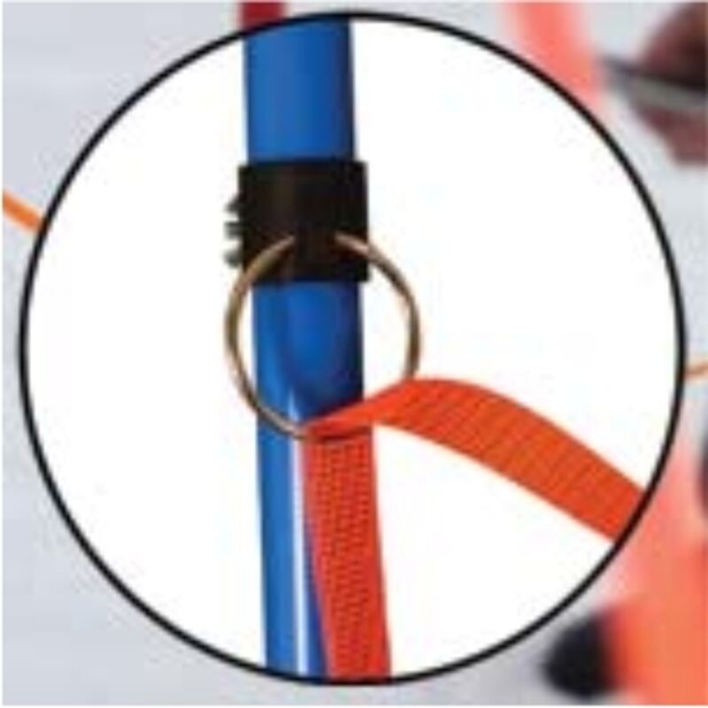 Polyfence hook with 50mm metal ring for barrier tape (fits o