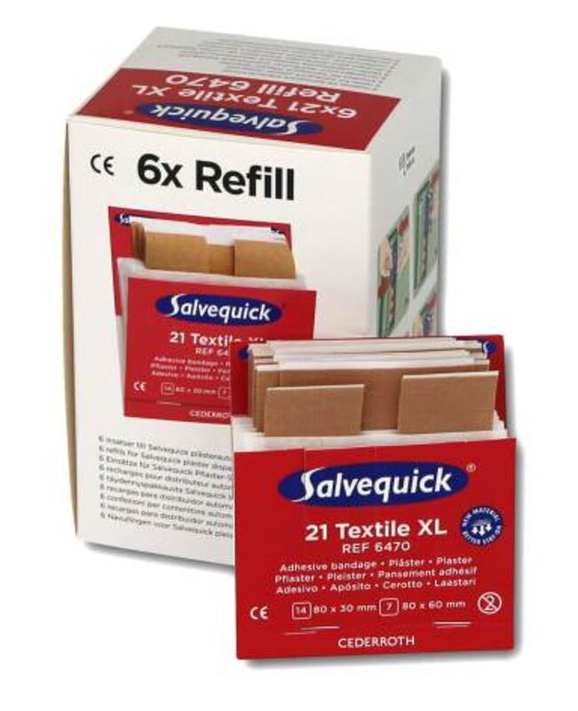 Salvequick Plåsterrefill textil XL, 6-pack