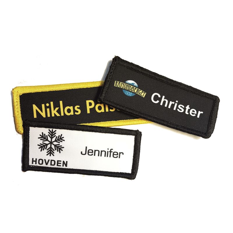 Nametag 4x9,5cm, digitally printed on 2Wh fabric