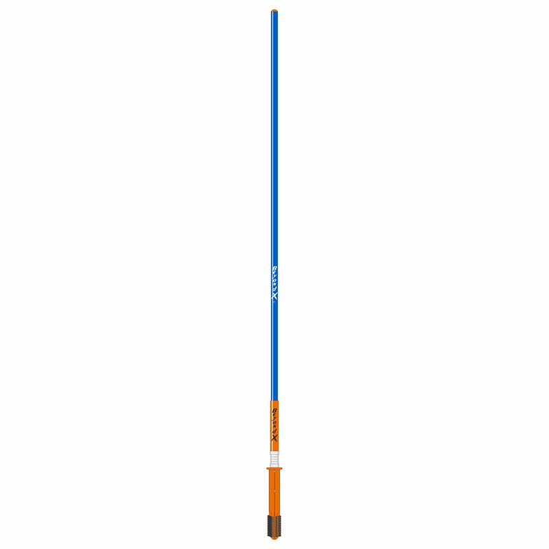 Blue 27mm Reinforced Plastic Flex pole: 166cm shaft w/  Xbas