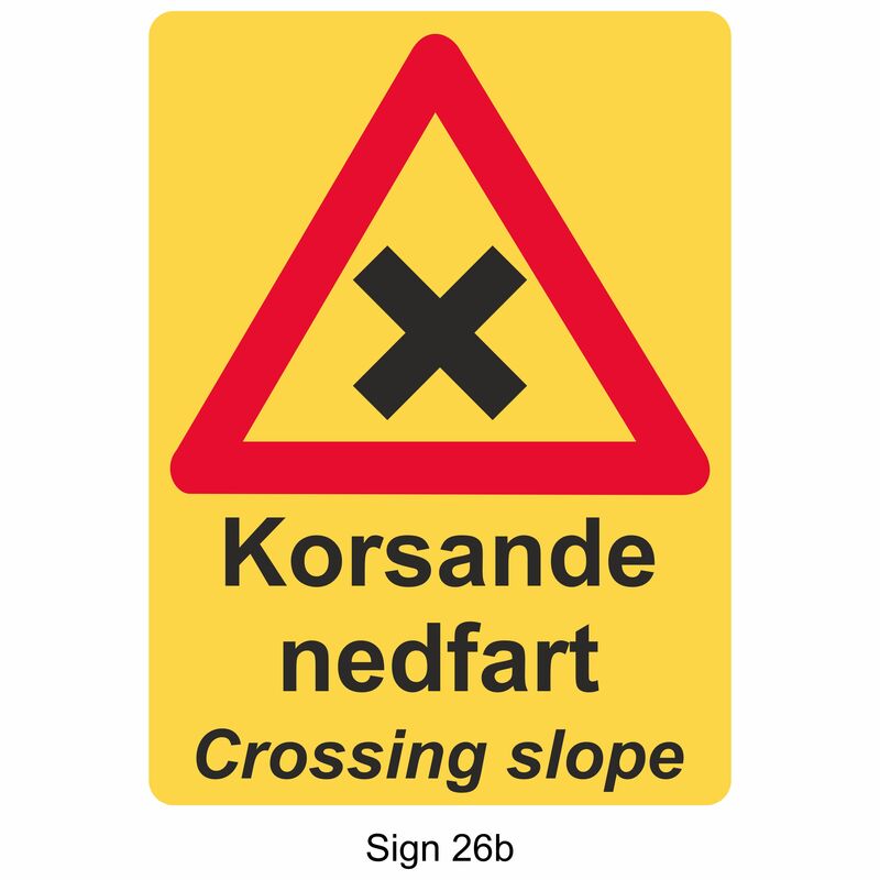 Korsande nedfart, ink. fästen