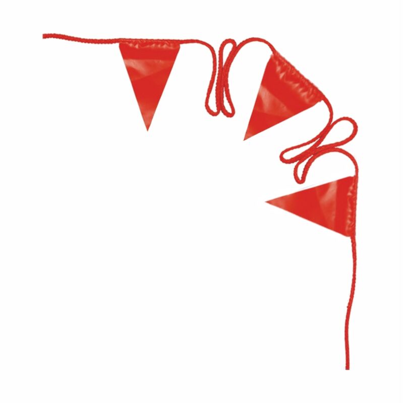 Signal lint with triangular all red flags, 30m long